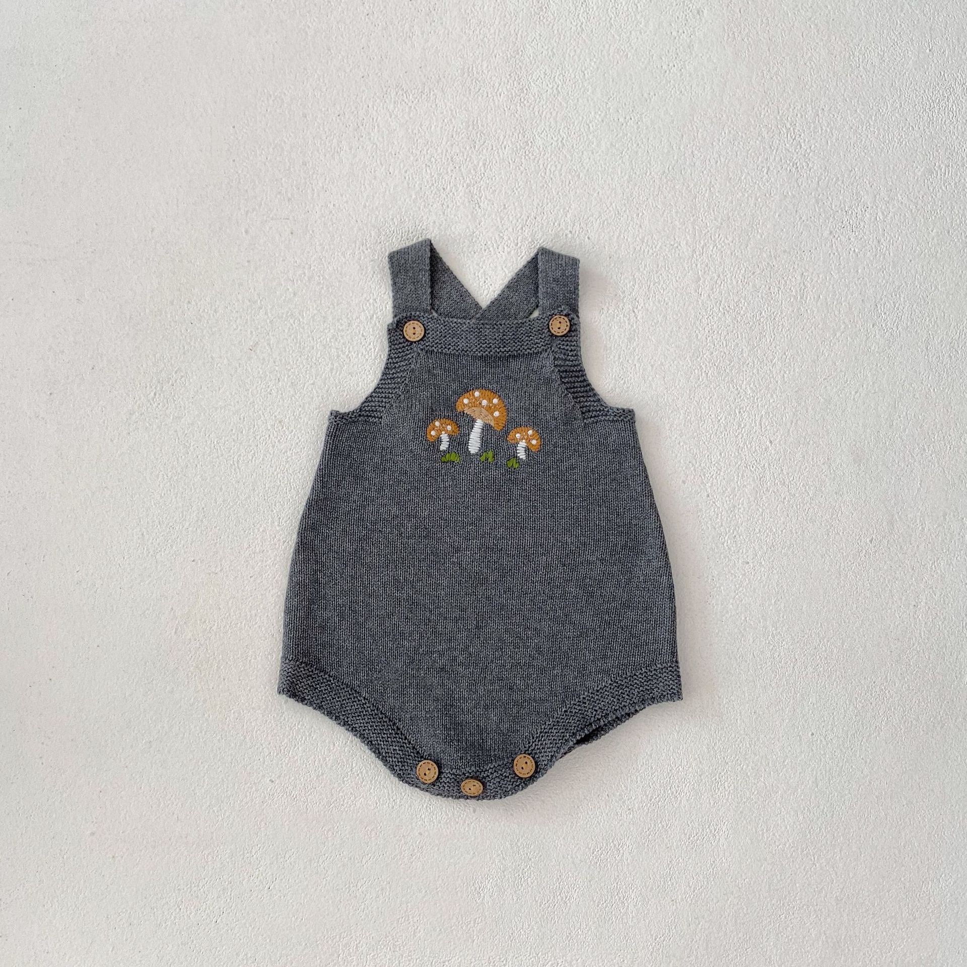 Baby Bodysuit with Mushroom Knit