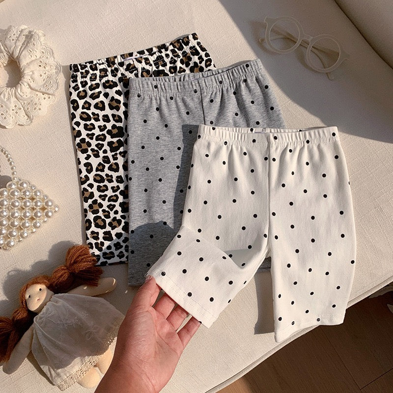 Pantalones cortos para niños, leggings de algodón con puntos para bebés y niñas