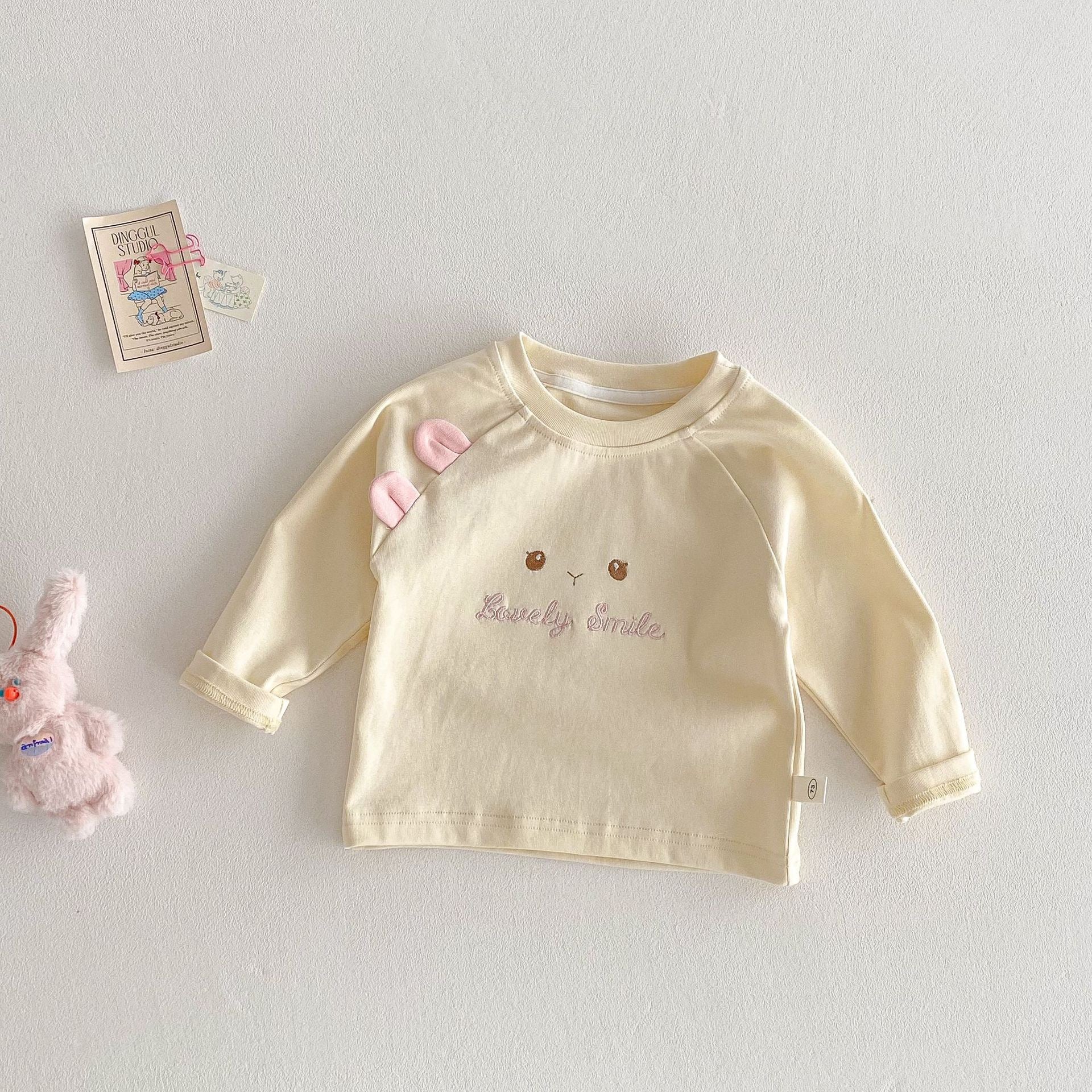 Baby Girl Plaid Bear Overall & Tee Set