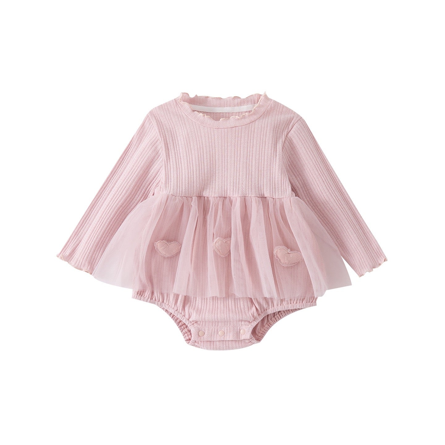 Baby Bodysuit with Tulle Skirt and Hearts