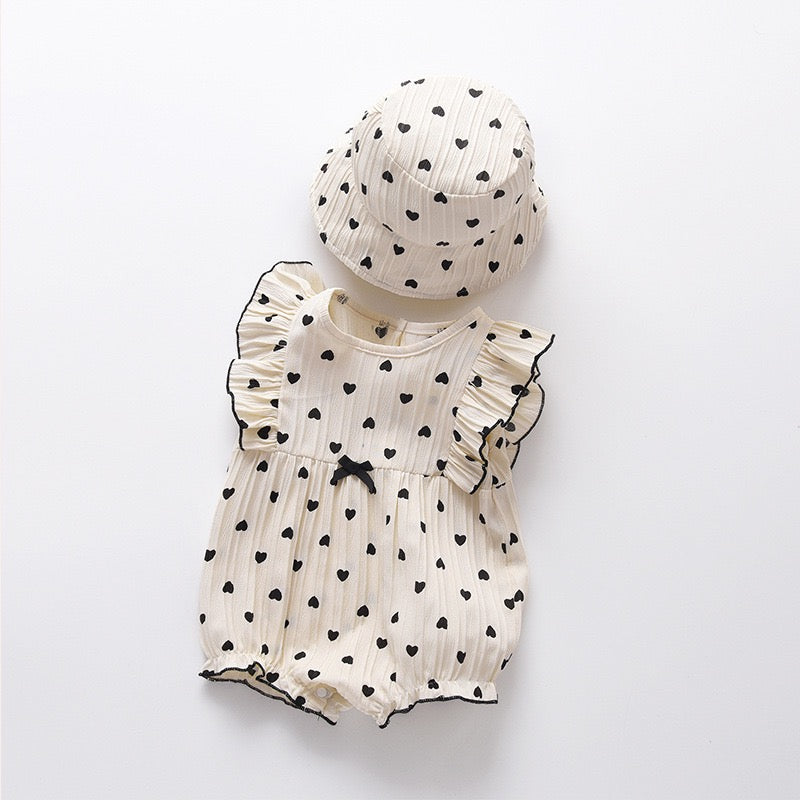 Baby Girl Princess Romper & Hat 2-Piece Set