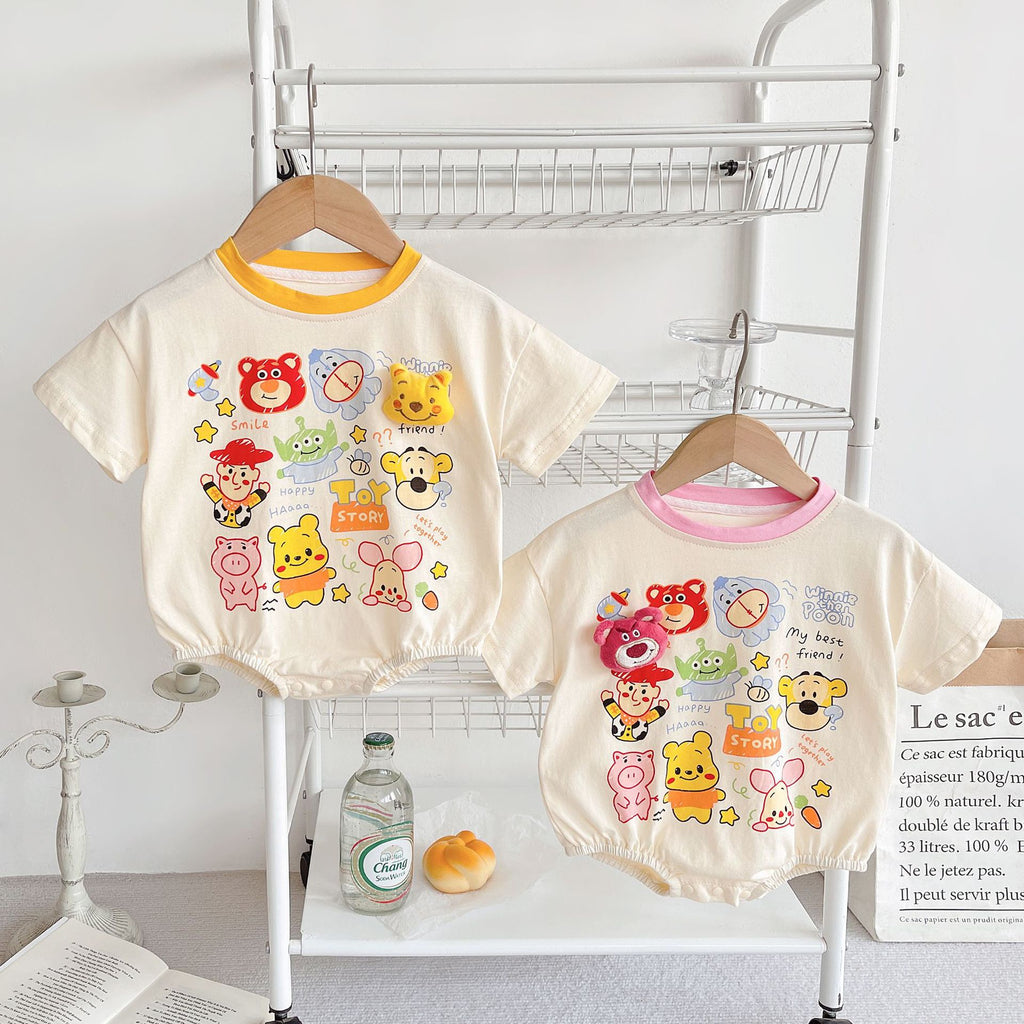 Baby Bodysuit with Teddy Bear Characters