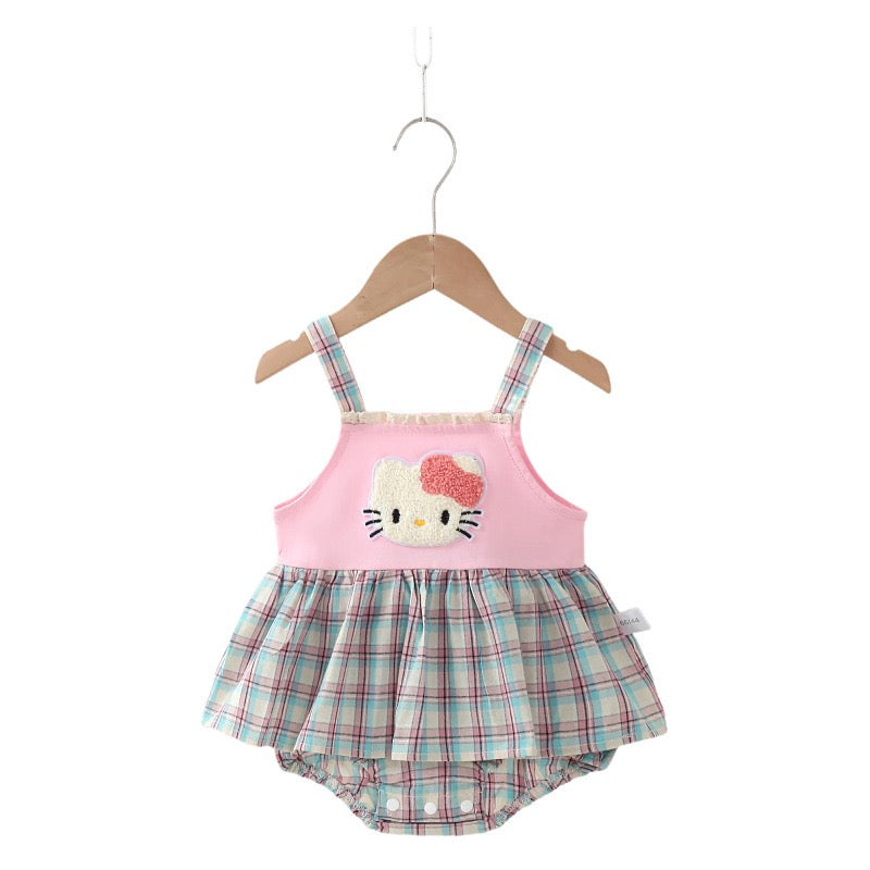 Pelele de bebé a cuadros de Hello Kitty