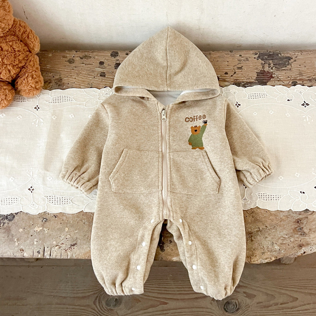Baby Onesie with Teddy Bear and Pocket
