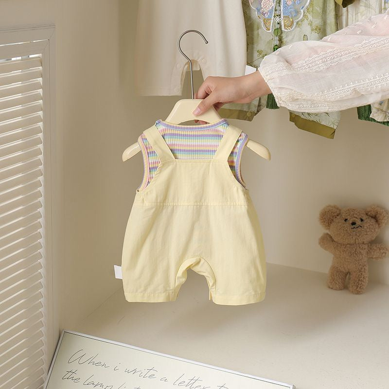 Children's Set: Romper with Bow and Stripes