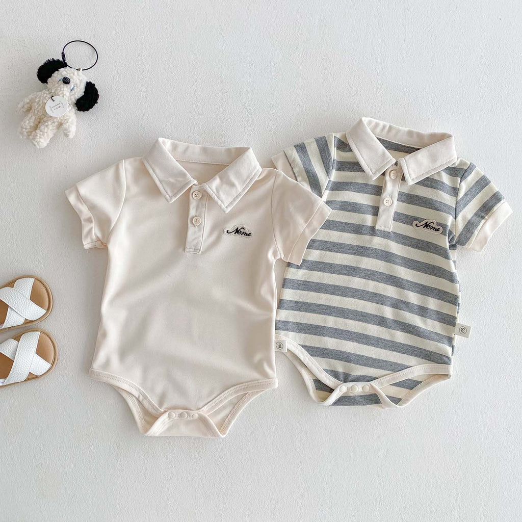 Tutina neonato pagliaccetto con colletto polo