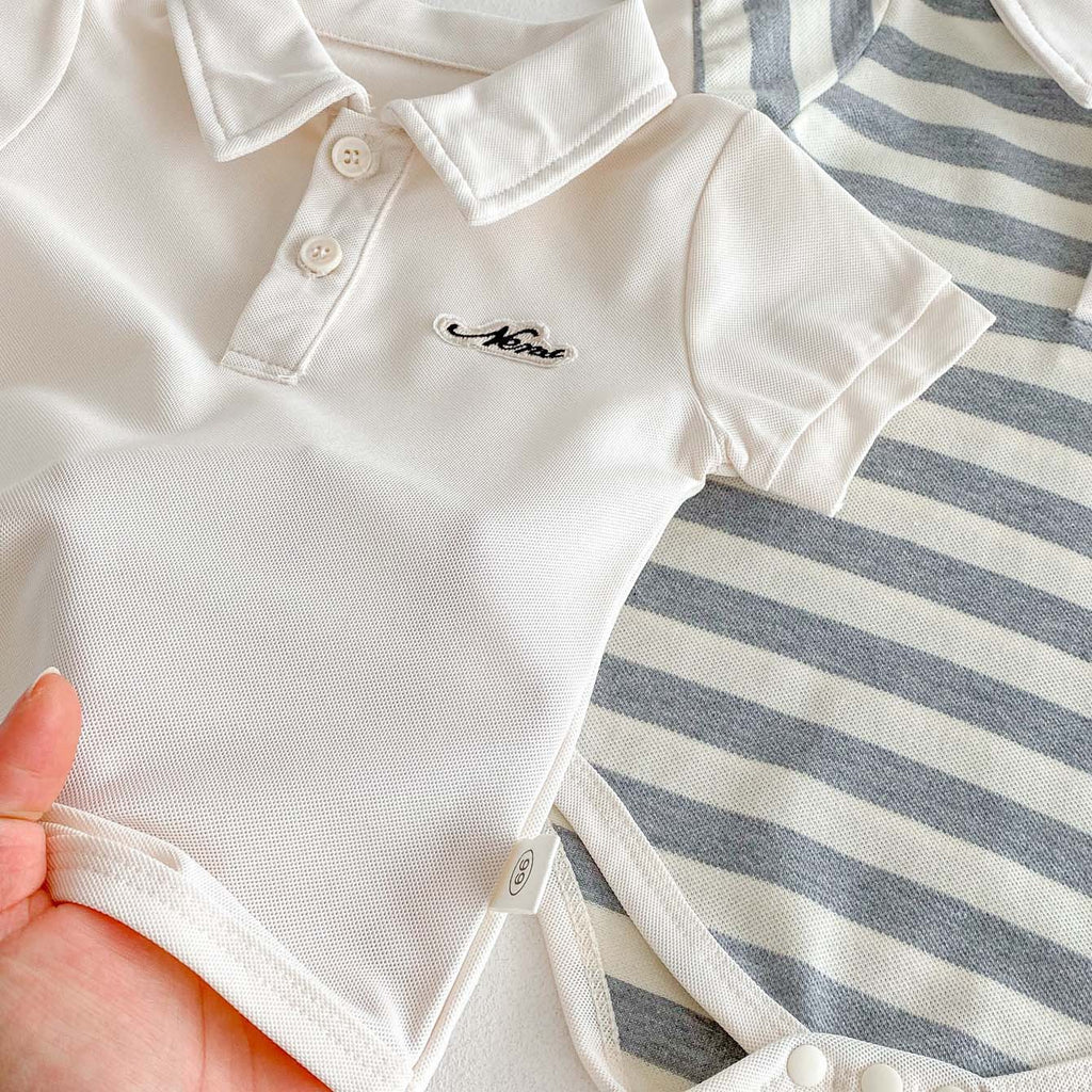 Tutina neonato pagliaccetto con colletto polo