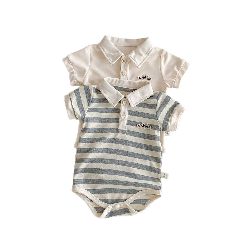 Tutina neonato pagliaccetto con colletto polo