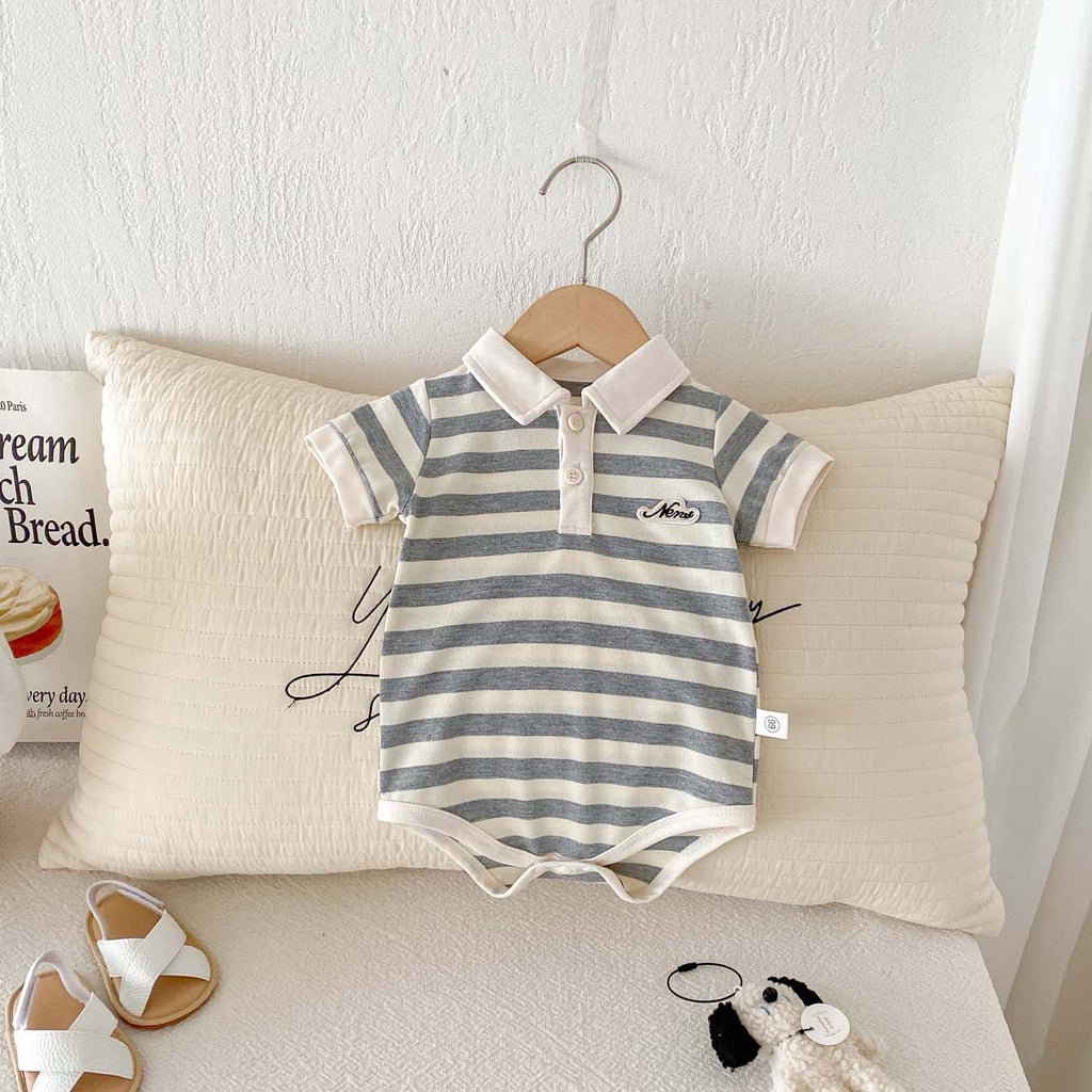 Tutina neonato pagliaccetto con colletto polo