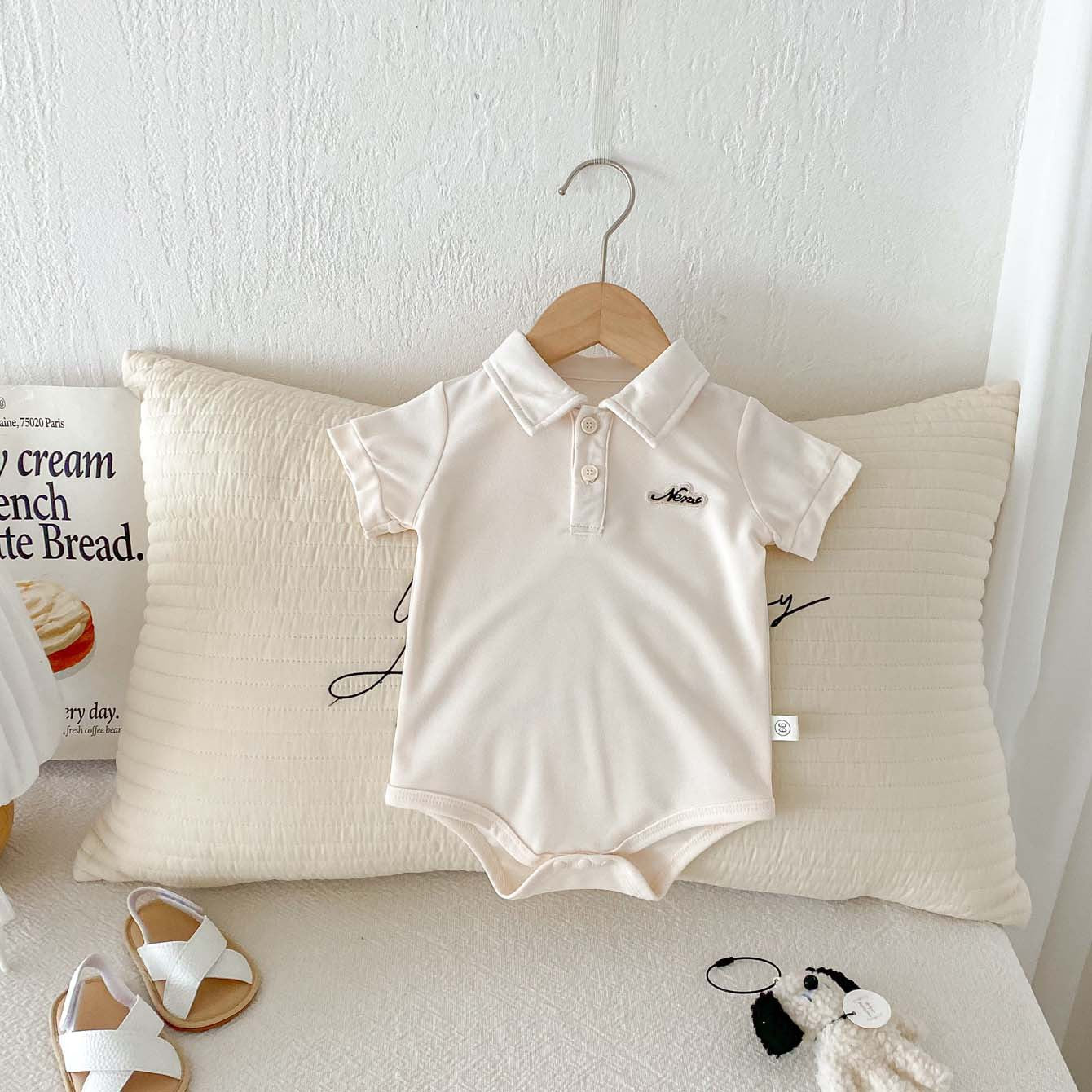 Tutina neonato pagliaccetto con colletto polo