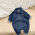 Denim Baby Romper Bear Unisex Autumn Jumpsuit