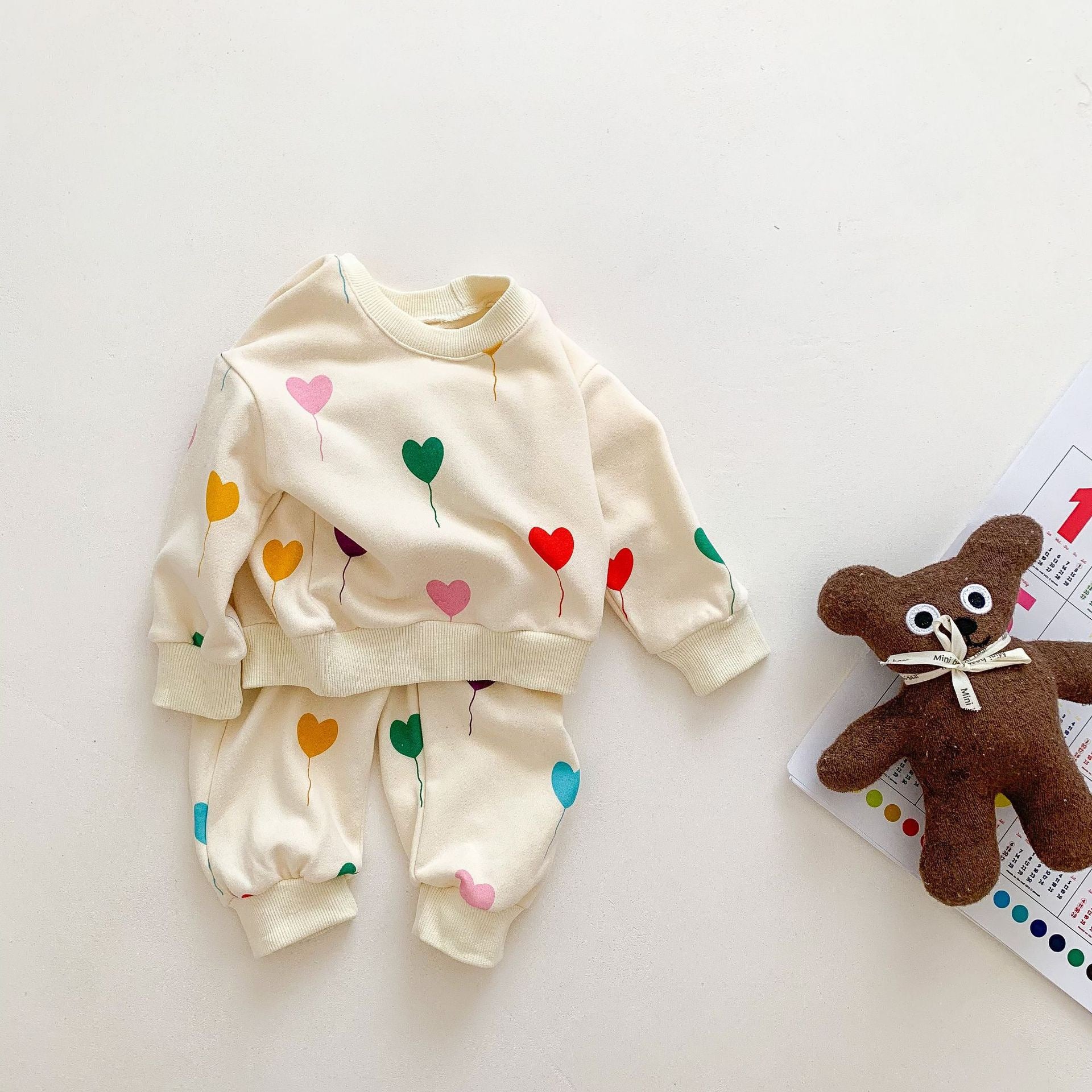 2PCS Set Love Balloon Knitted Pullover Set Children Sweater