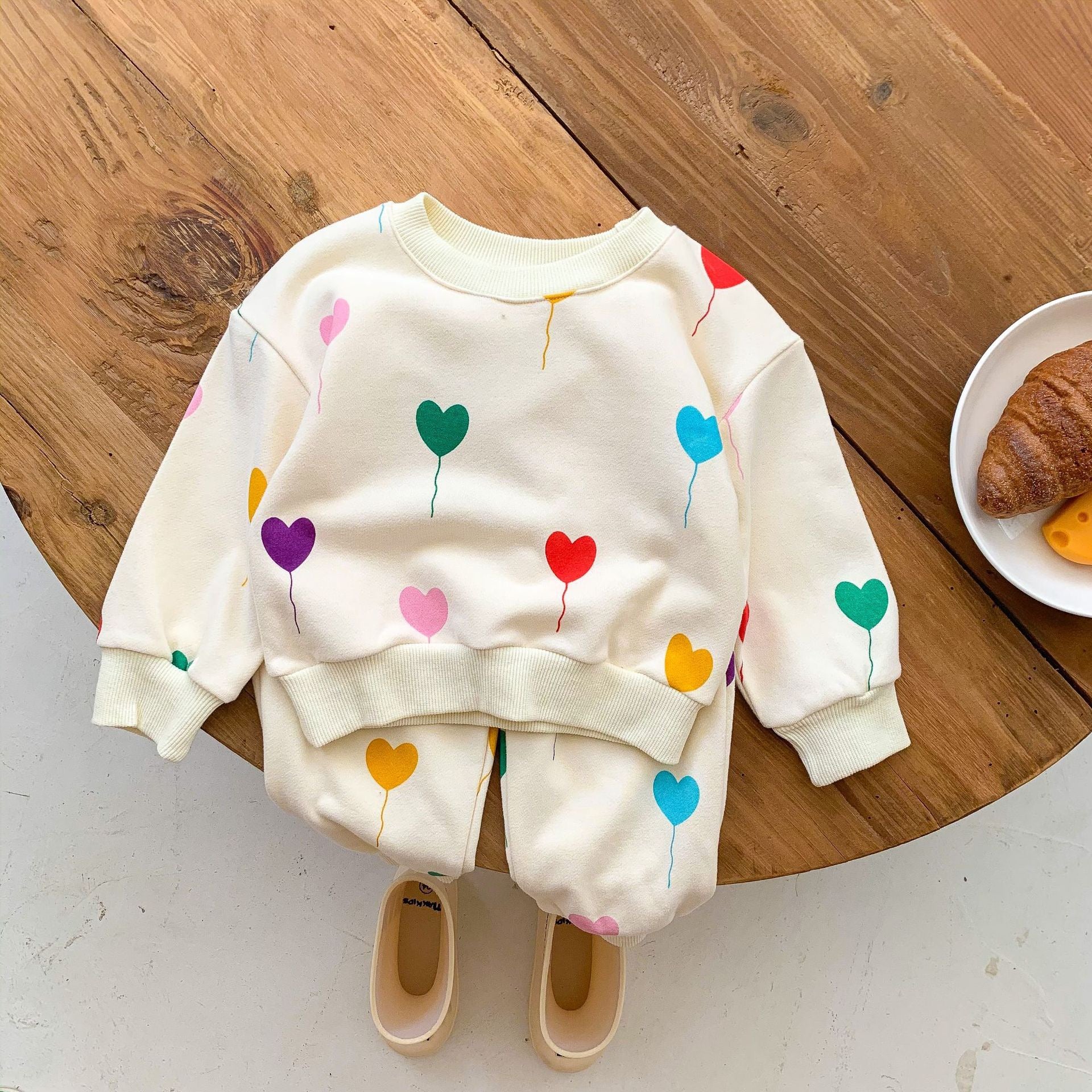 2PCS Set Love Balloon Knitted Pullover Set Children Sweater