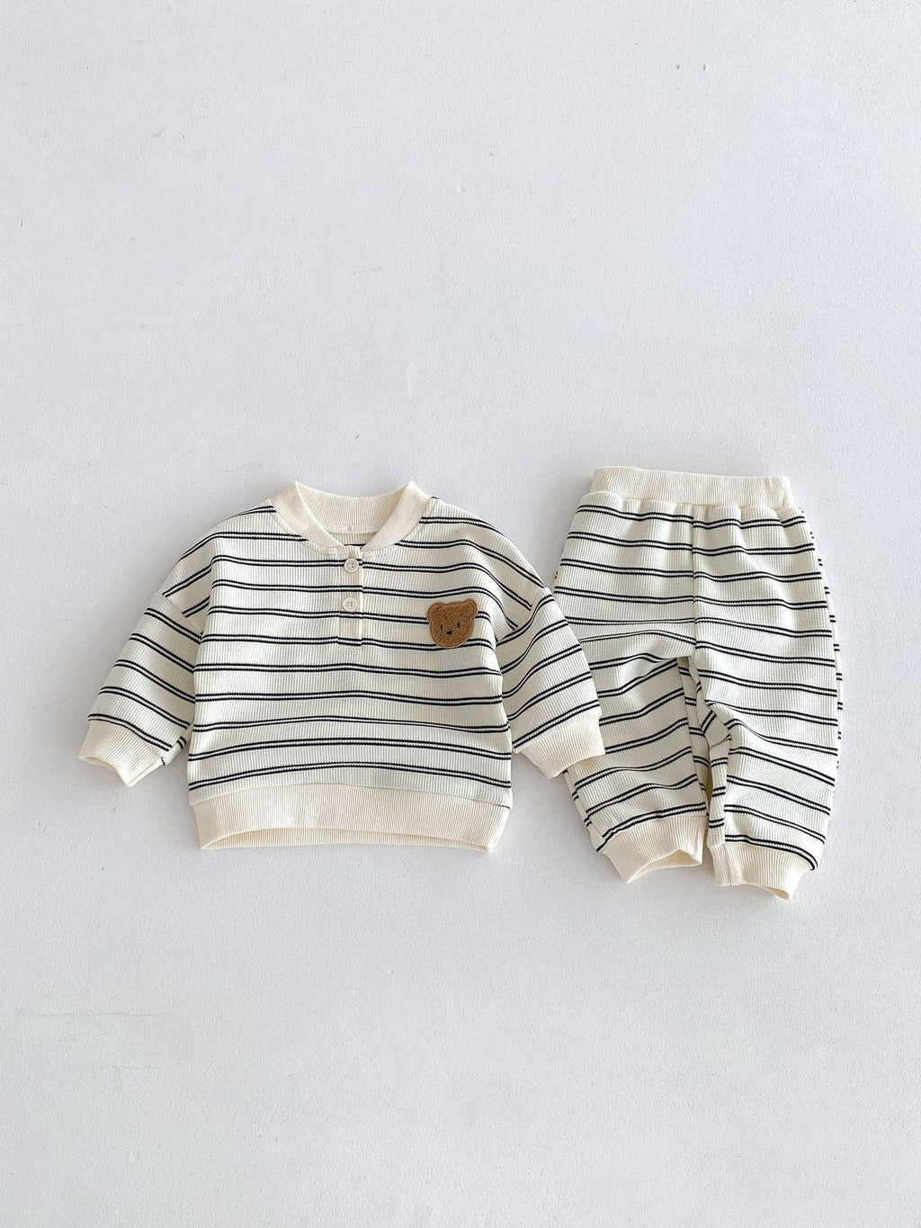 Kid Baby Clothes Set Striped Cartoon Hoodies+Pants 2PCS Tracksuit