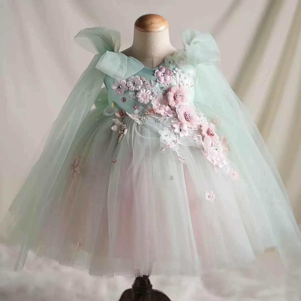Enchanted Garden Green Children's Party Dress