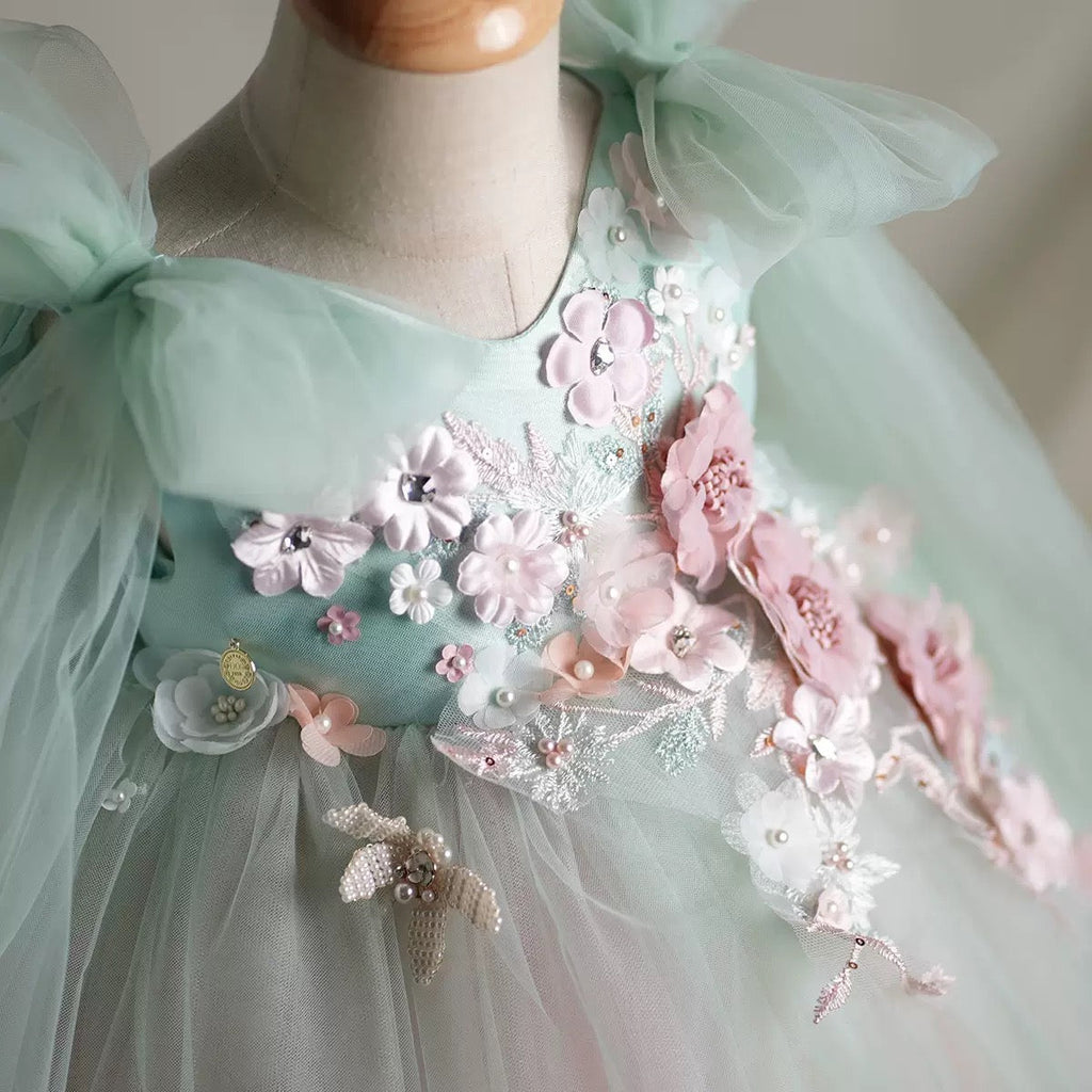 Enchanted Garden Green Children's Party Dress