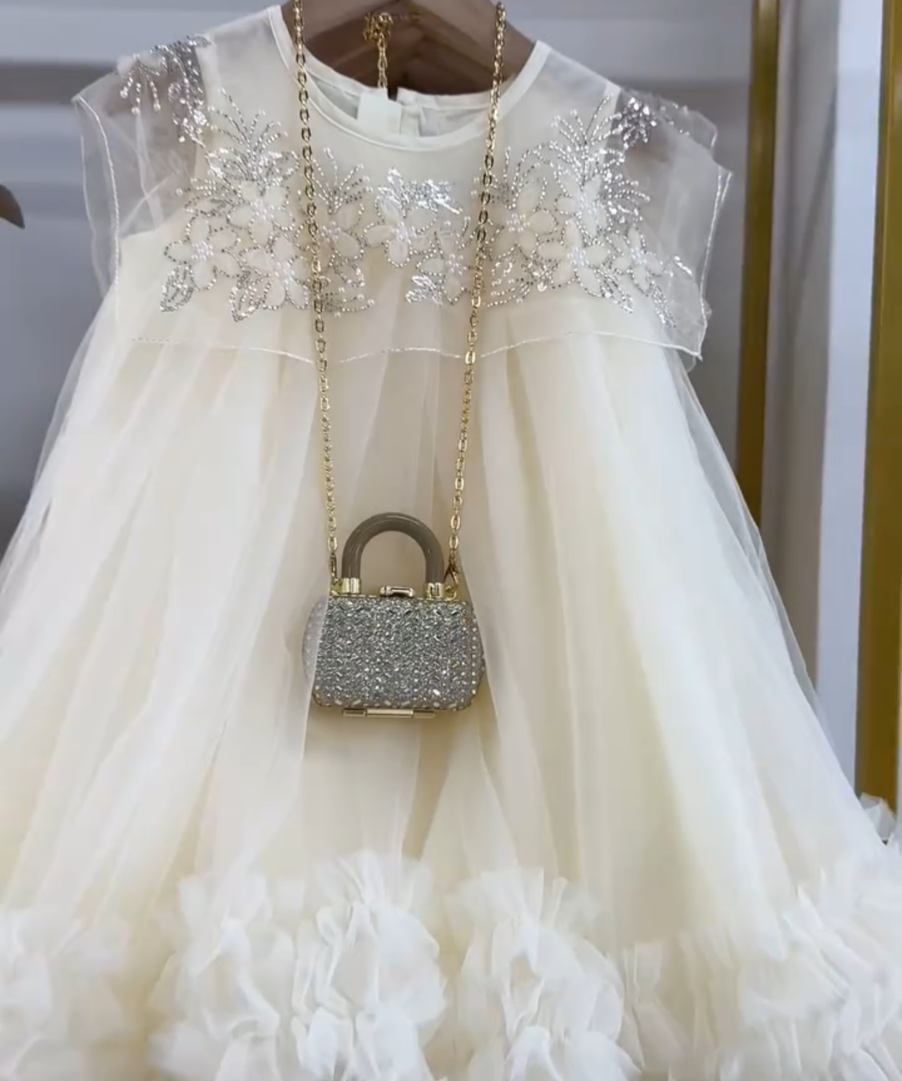 Children's Dress with Floral Collar