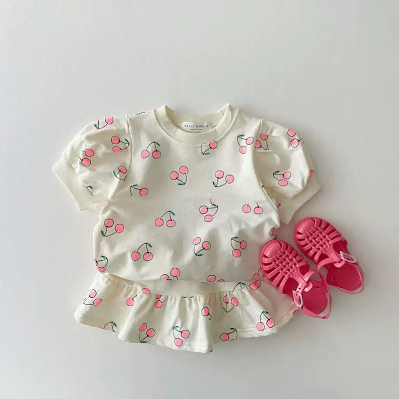 Children's Summer Set with Cherry Print