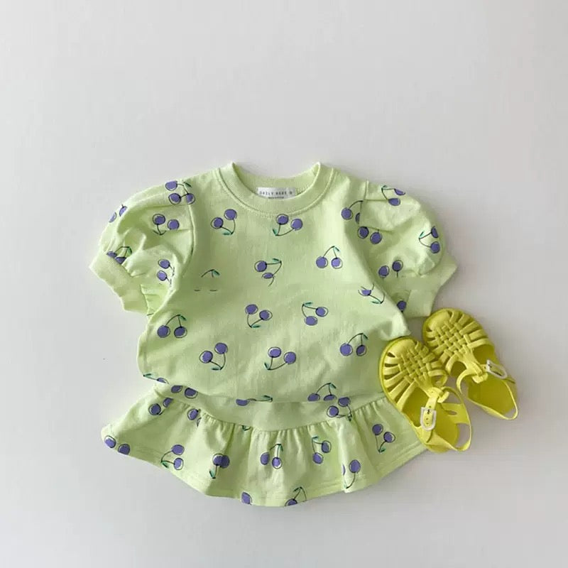 Children's Summer Set with Cherry Print