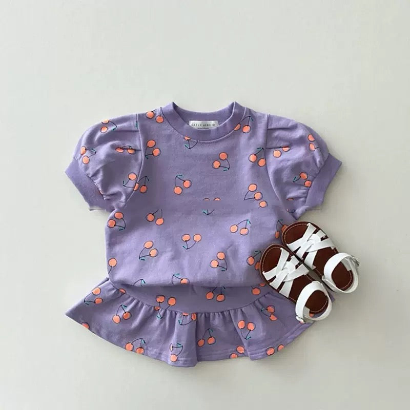 Children's Summer Set with Cherry Print