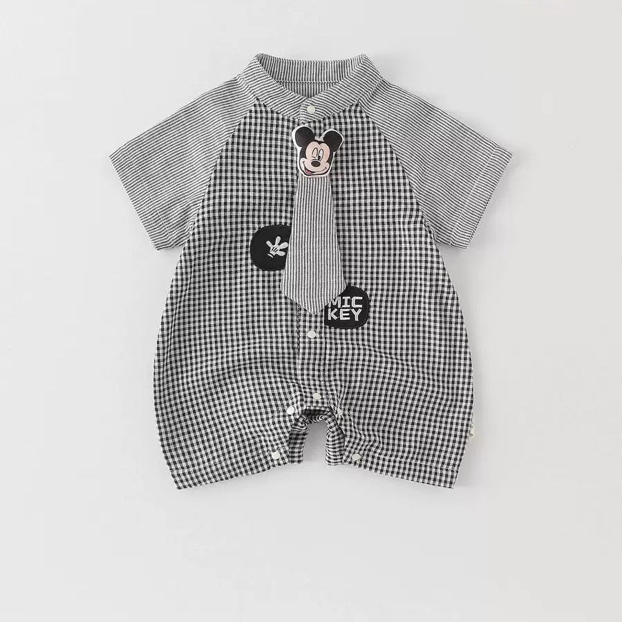 Black Checkered Baby Romper