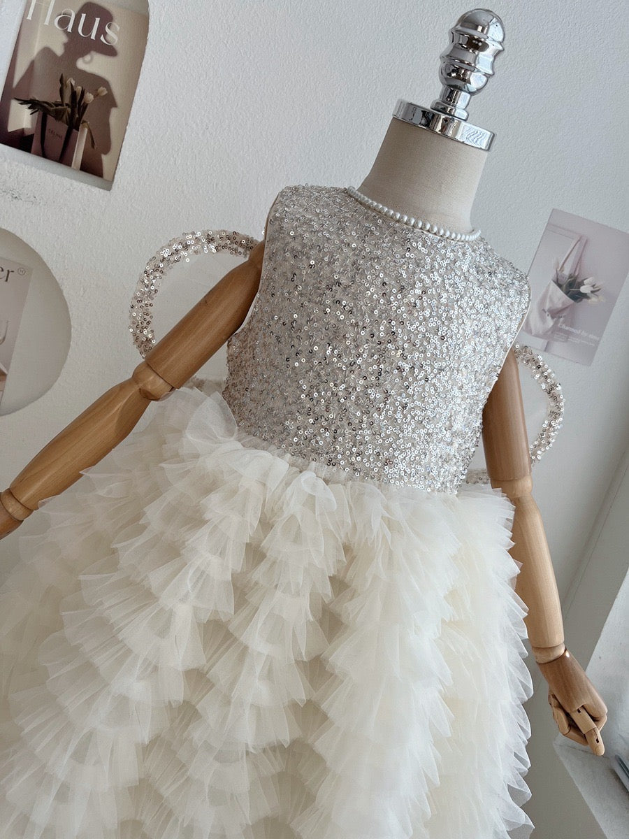 Shiny Children's Dress with Wings