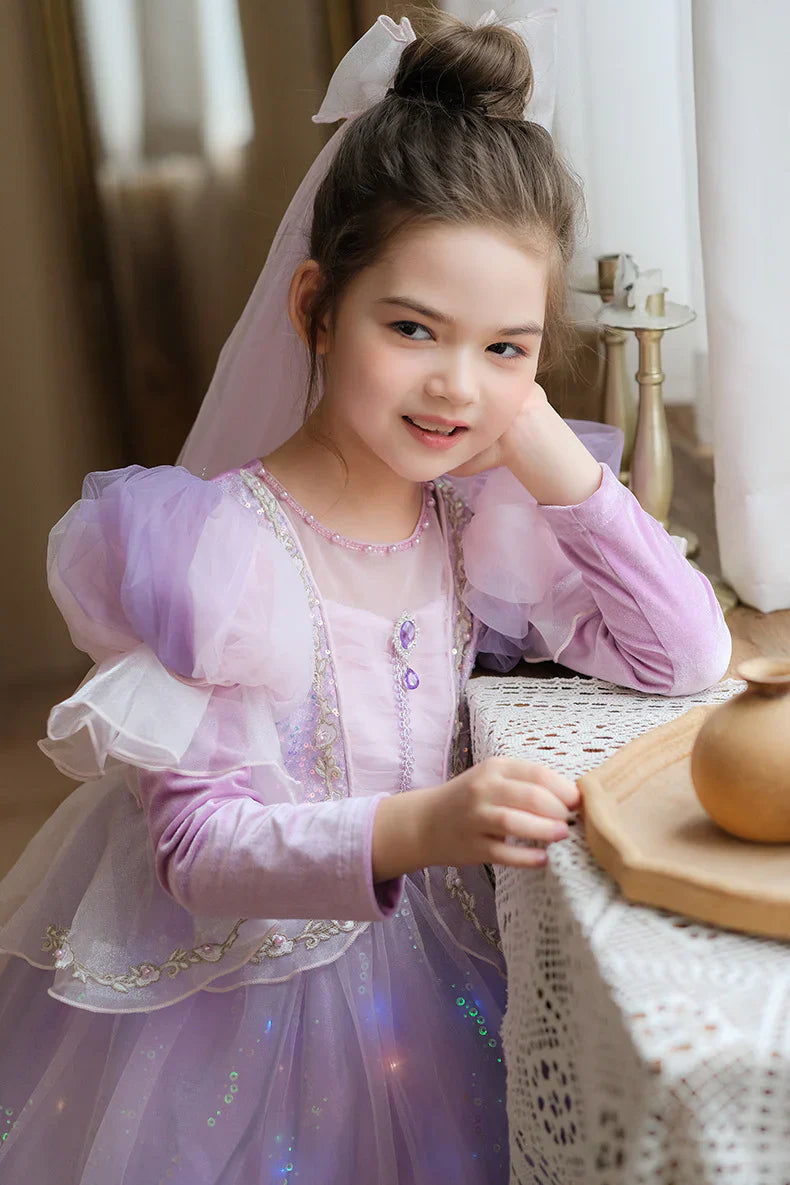 Long Sleeve Shiny Children's Dress