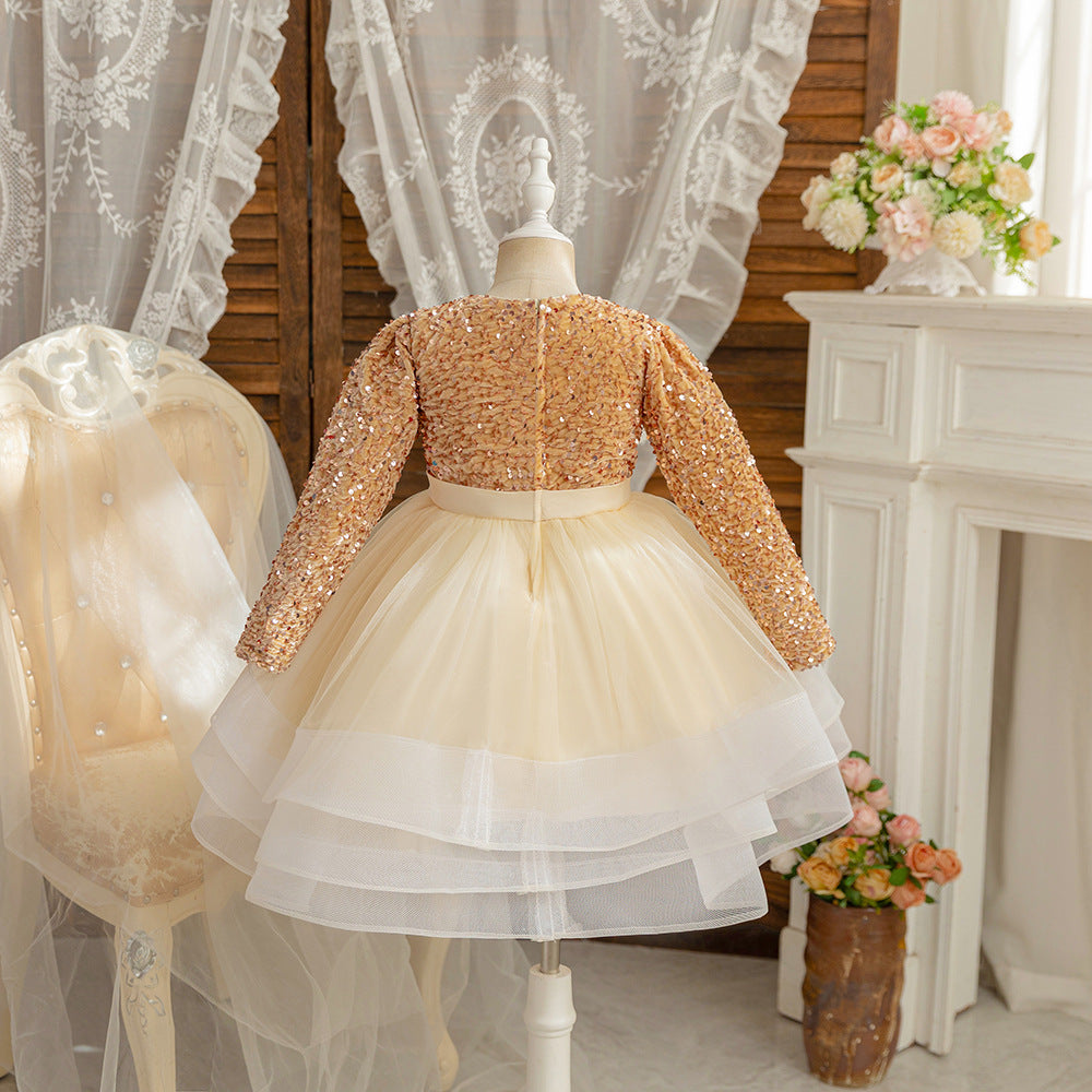 Children's Party Dress with Sparkly Bow