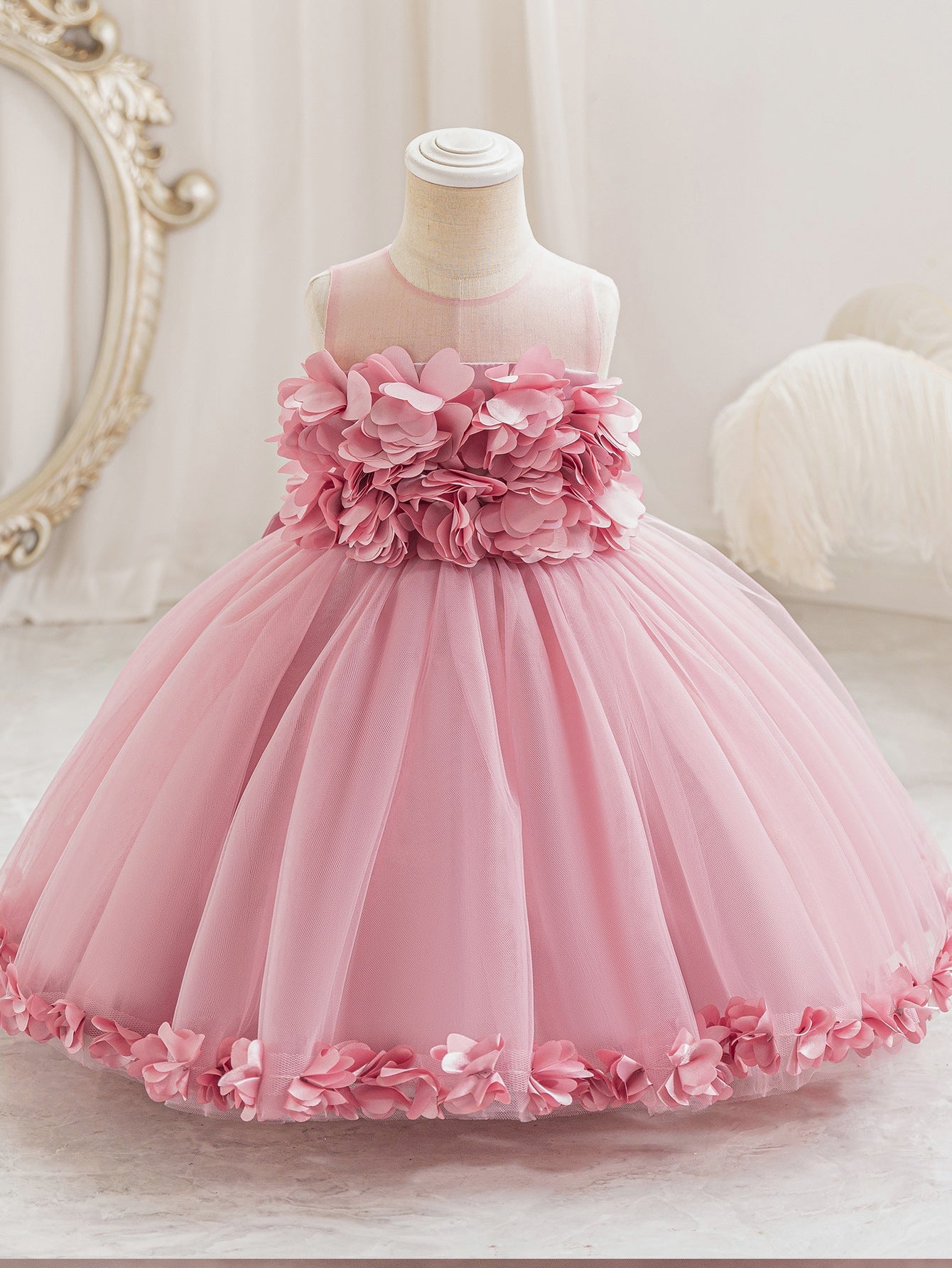 Tulle Flowers Children's Party Dress