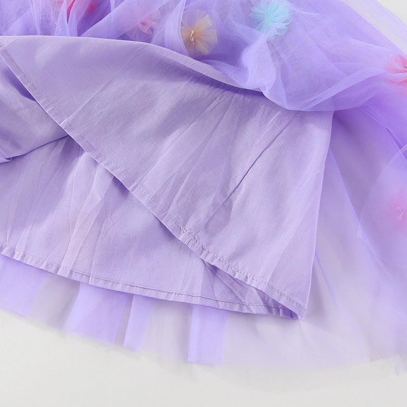 Children's Tulle Dress with Wings and Flowers