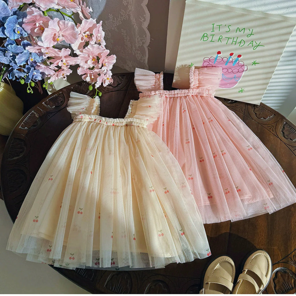 Children's Tulle Dress with Cherries