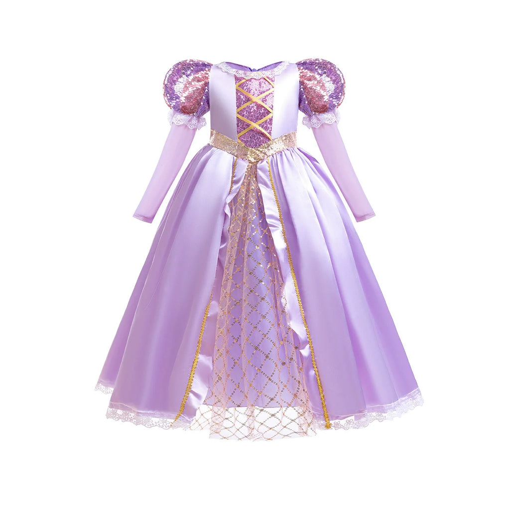 Purple Party Dress with Glitter and Accessories