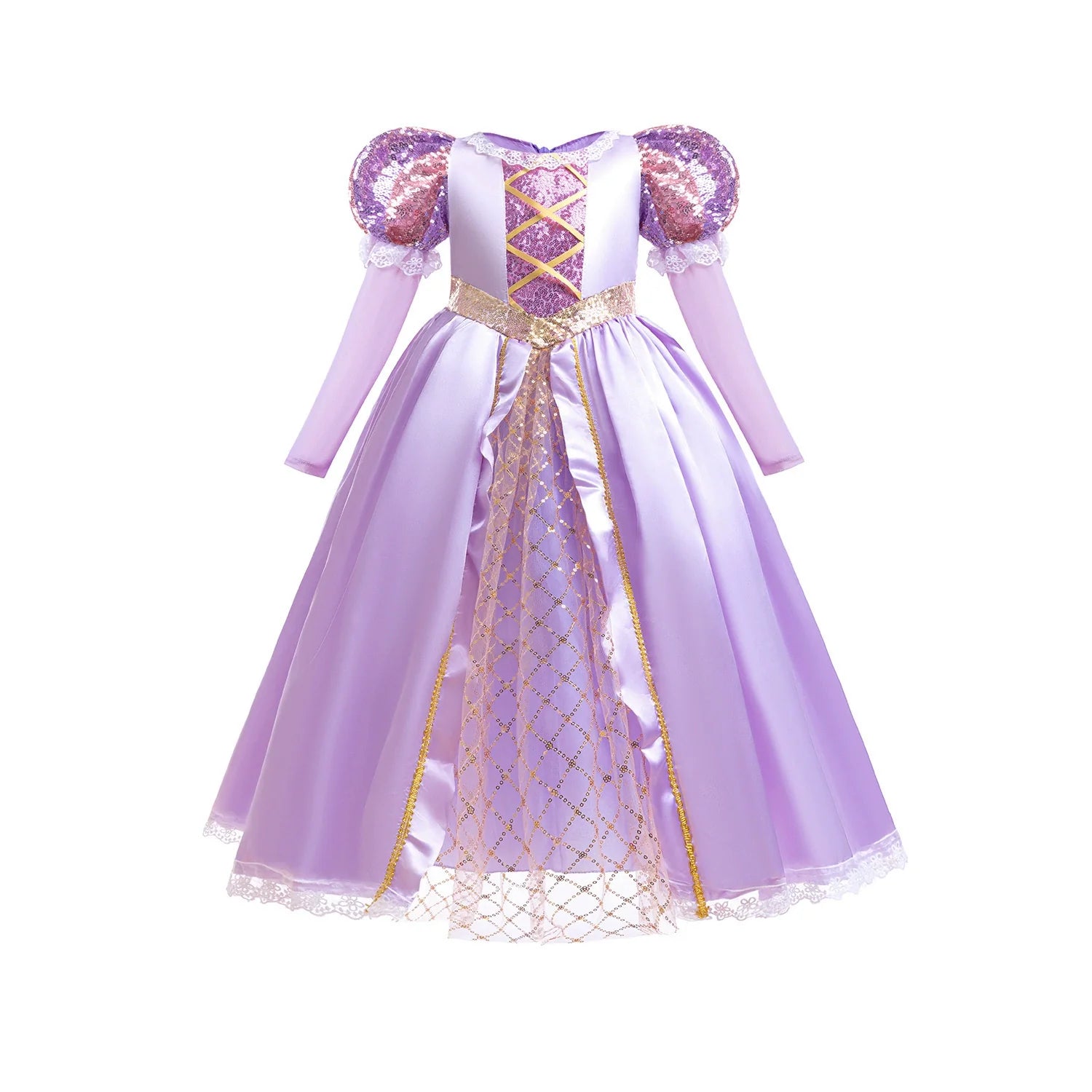Purple Party Dress with Glitter and Accessories