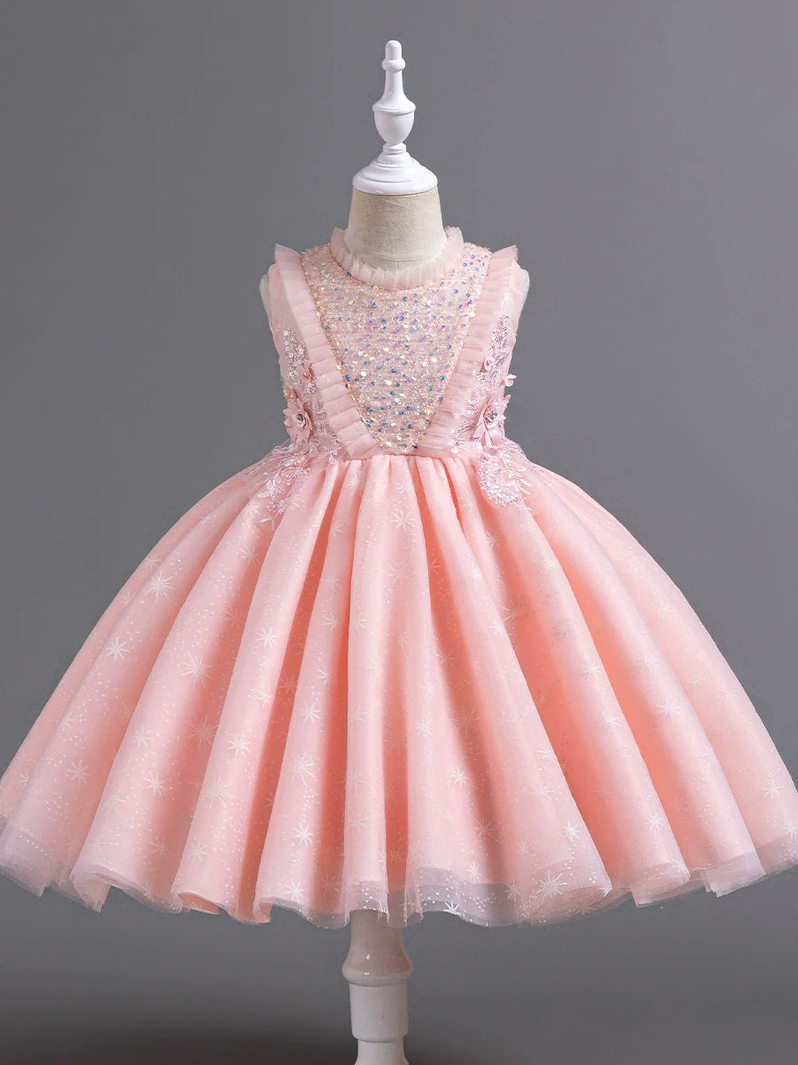 Shiny Floral Children's Party Dress