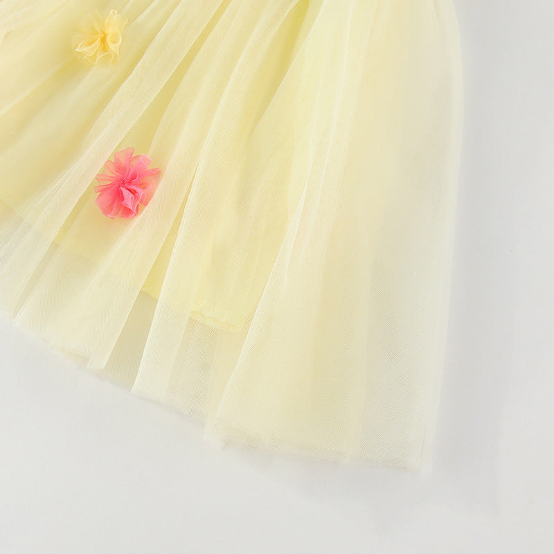 Children's Tulle Dress with Wings and Flowers