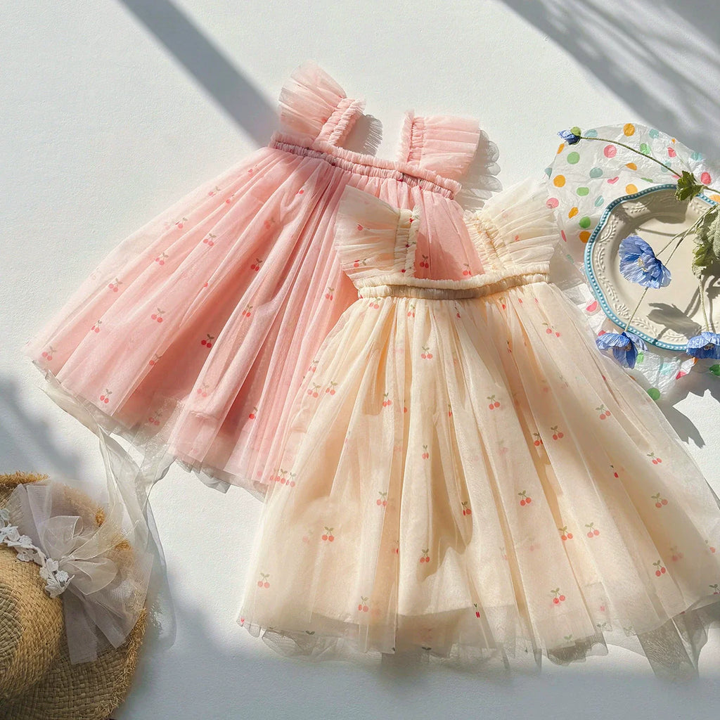 Children's Tulle Dress with Cherries
