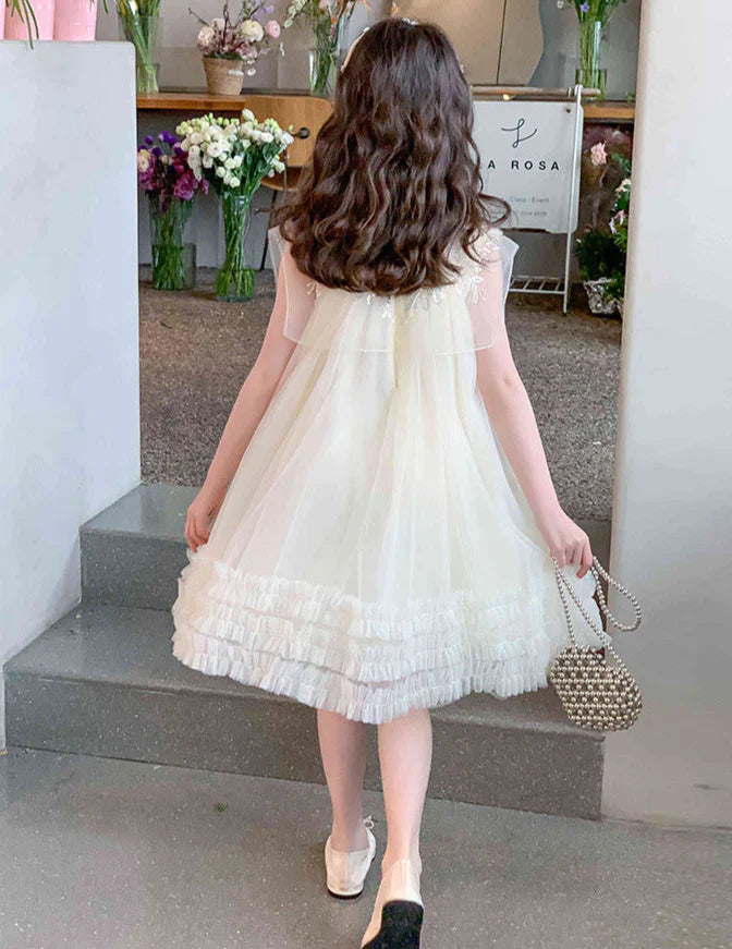 Children's Dress with Floral Collar