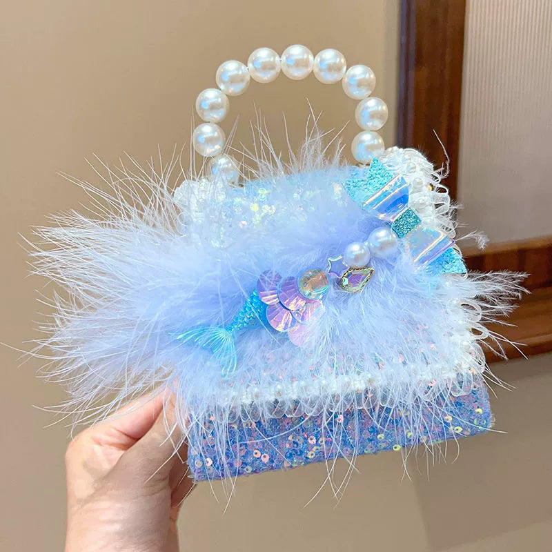 Children's Handbag with Pearl Strap
