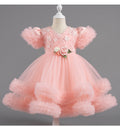 Children's Puffy Tulle Dress with Flowers