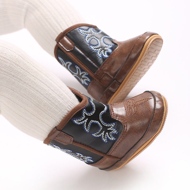 Stivale Ricamato da Bambino Stile Country