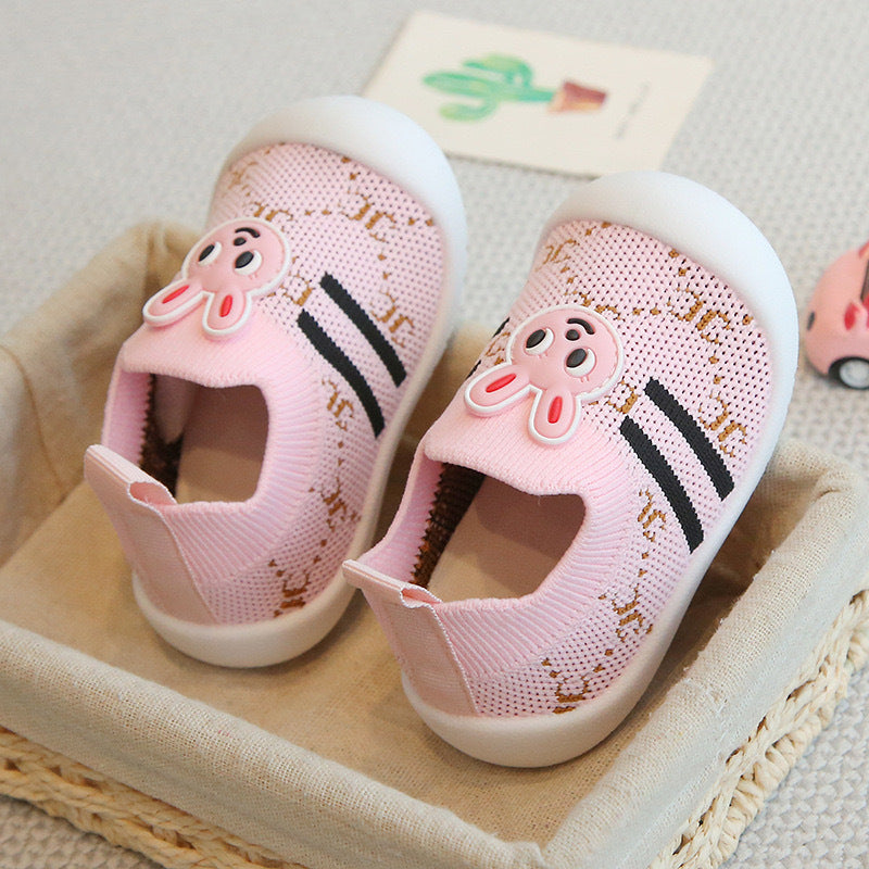 Sneakers per bambini con suola morbida e design a coniglio