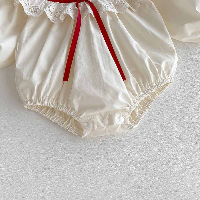 Women's Bodysuit/Dress with Lace and Bow
