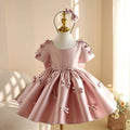 Pink Children's Party Dress with Bows
