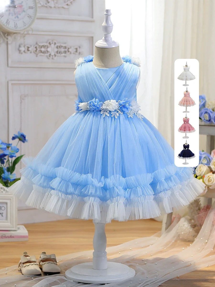 Flower Tulle Children's Party Dress