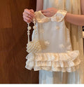 Children's Dress with Bow and Flowers