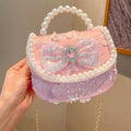 Children's Handbag with Pearl Strap
