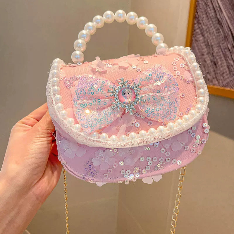 Children's Handbag with Pearl Strap