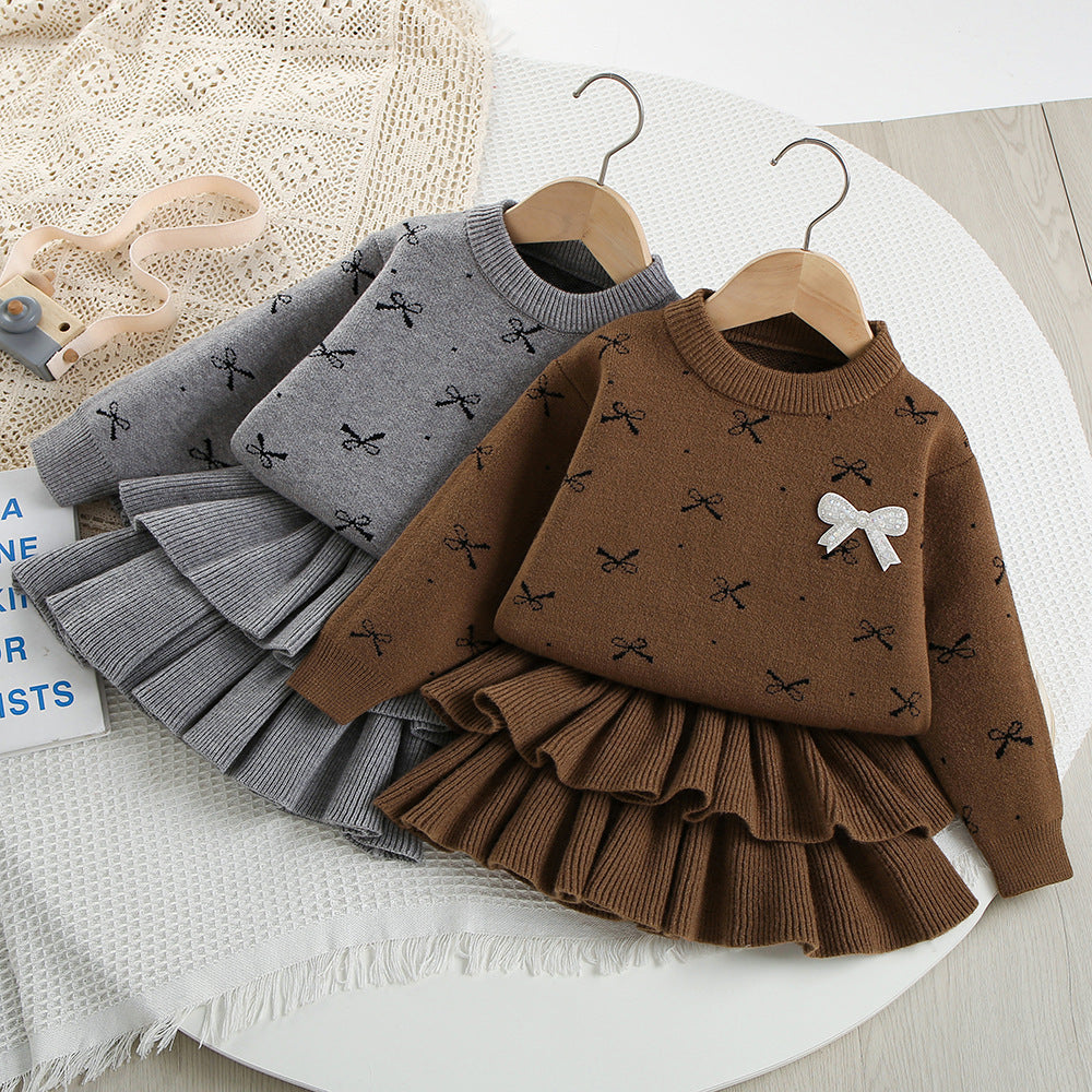 Children's Knitted Set with Bows