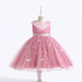 Children's Party Dress with Rhinestones and Butterflies
