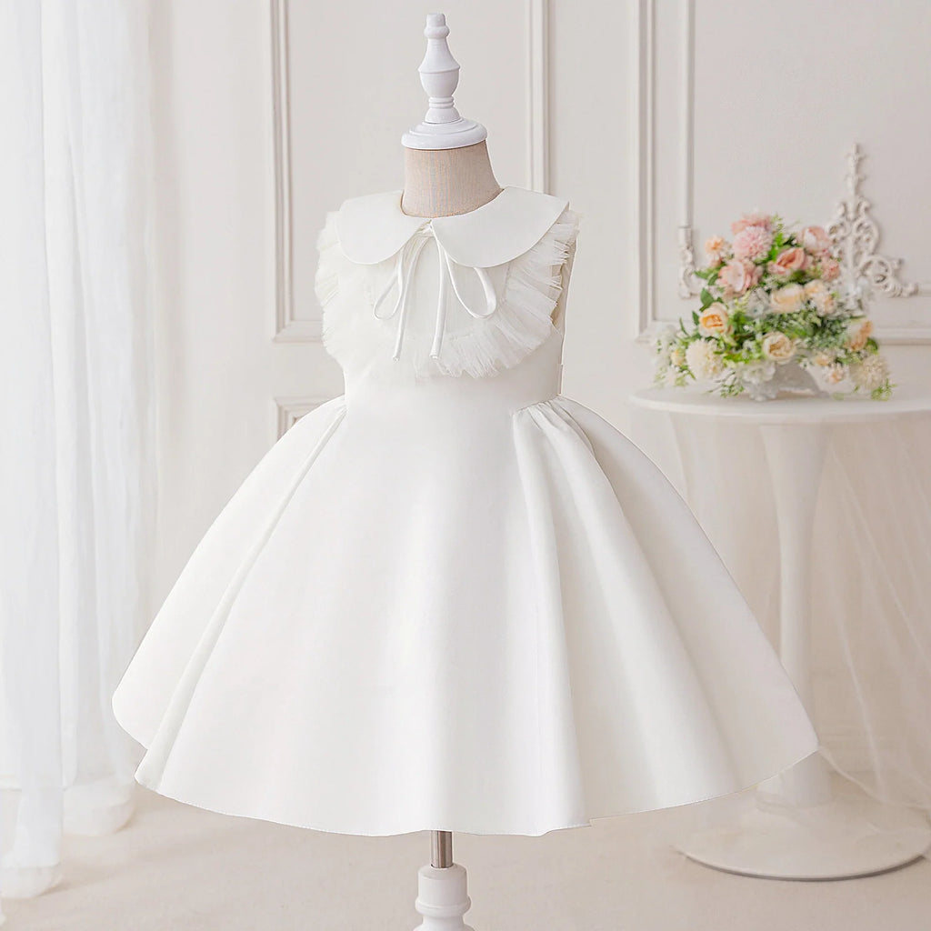 White Children's Dress with Collar